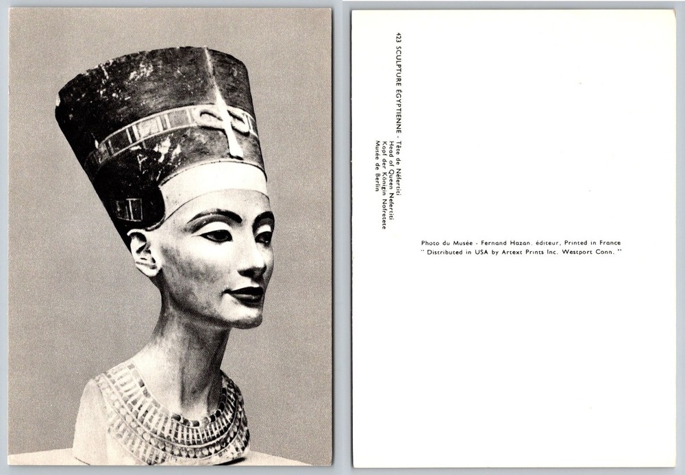 Nefertiti Bust Berlin Museum Vintage Postcard Egyptian Sculpture Art