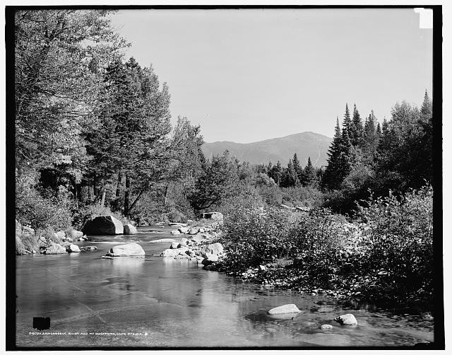 Ammonoosuc River Mt Washington White Mountains NH 1900s River Landscape