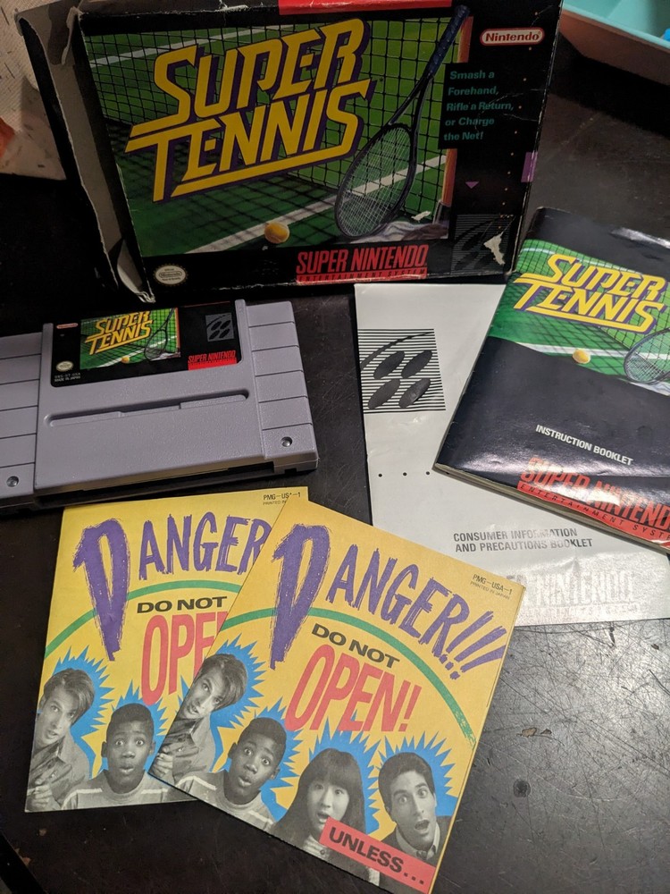Super Tennis (Super Nintendo Entertainment System, 1991) CIB Complete W/ Manual