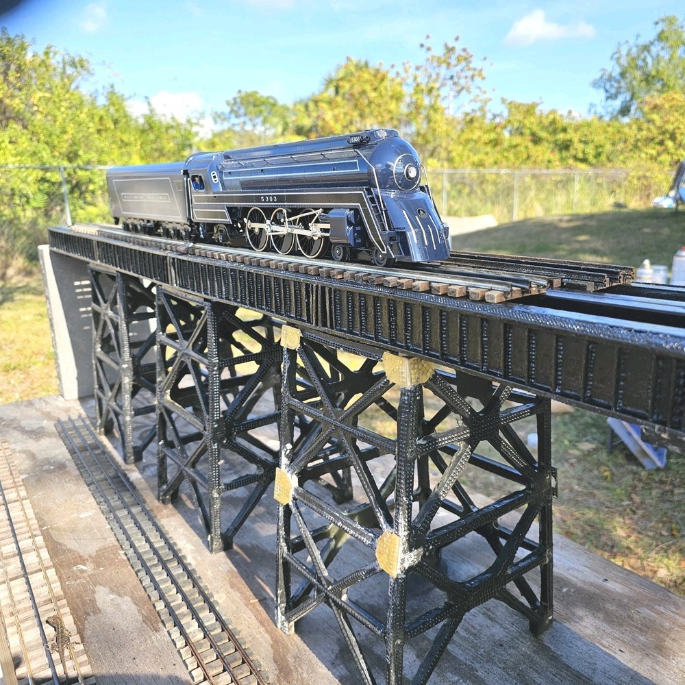 M1902-2-2 O gauge Plate girder deck structural trestle accommodates  2 Tracks-image