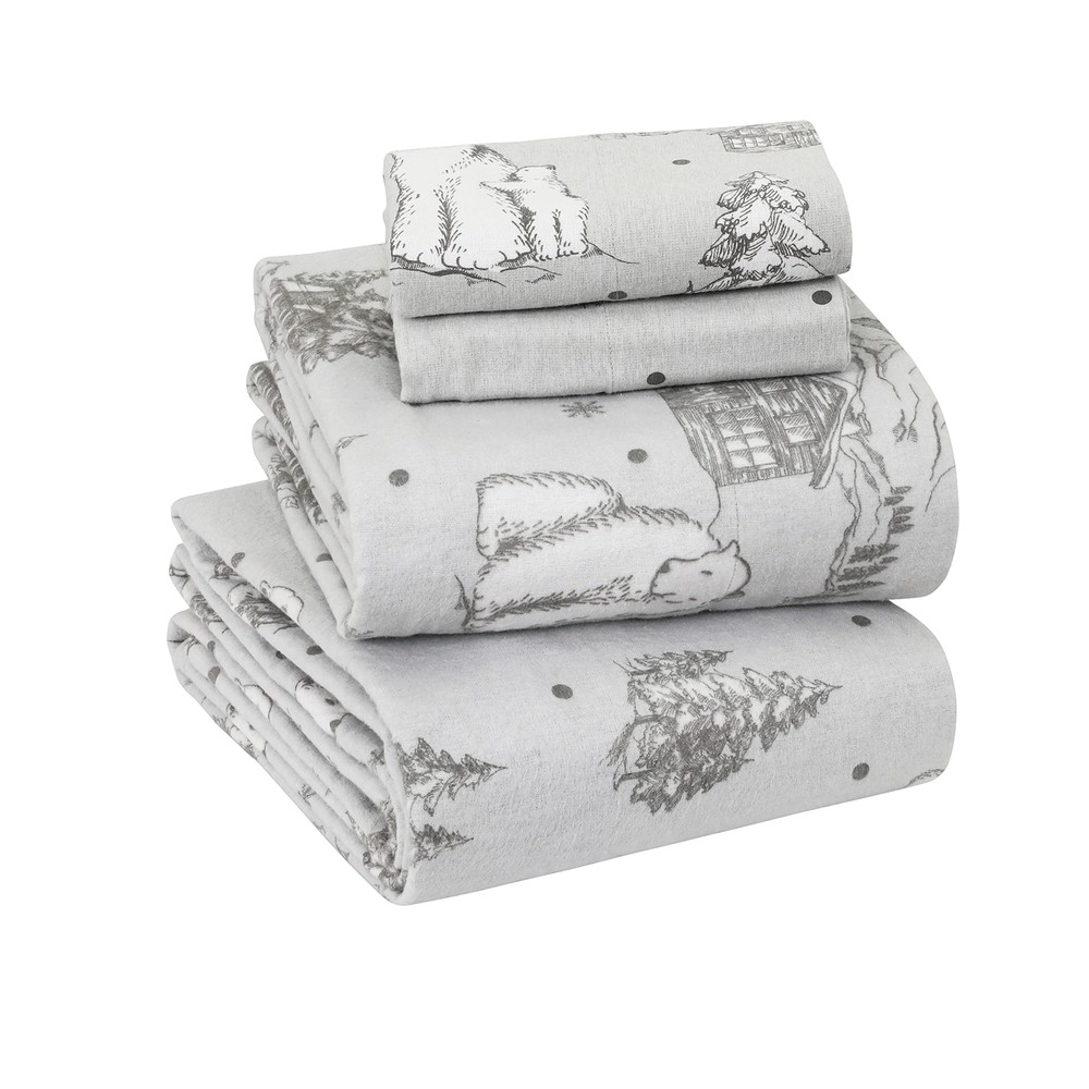 Sleepdown 100% Cotton Flannel Sheets Queen Size - Super Soft, Heavyweight, Do...