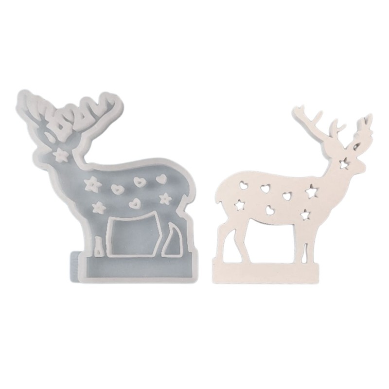 Hollow Deer Resin Molds for DIY Tealight Holder Decor