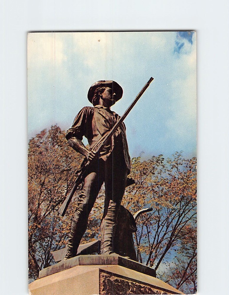 Postcard Minuteman Statue Concord Massachusetts USA