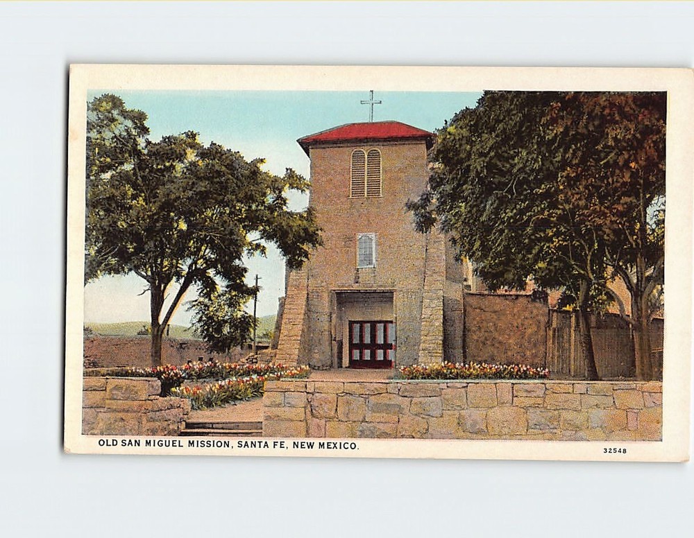 Postcard Old San Miguel Mission Santa Fe NM USA