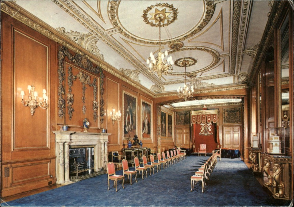 England Windsor Castle Garter Throne Room ~ postcard sku451