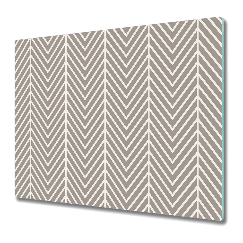 Glass Surface Protector Worktop saver Latte Herringbone Simple Geometric 60x52
