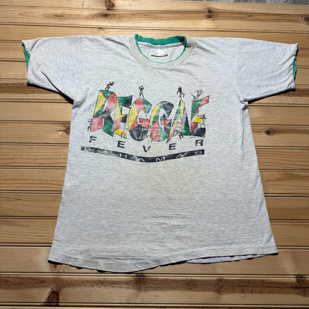 Vintage 80s 90s Reggae Fever Bahamas Rasta Lion Music Souvenir Shirt Size Large