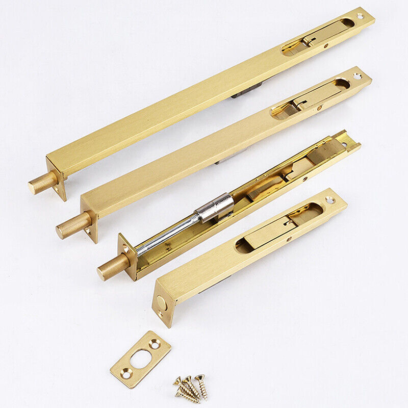 2x 6-12 Inch Solid Brass Flush Slide Bolt Latch Lock Lever Action