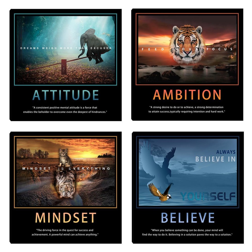 Motivational Wall Art Inspirational Canvas Poster Print Modern Inspiring Entr...