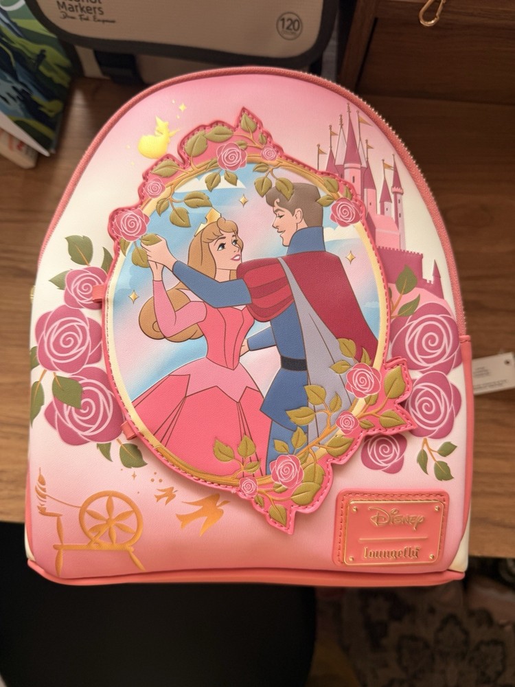 Loungefly Disney Sleeping Beauty Mini Backpack Pink/Beige Princess Aurora Theme
