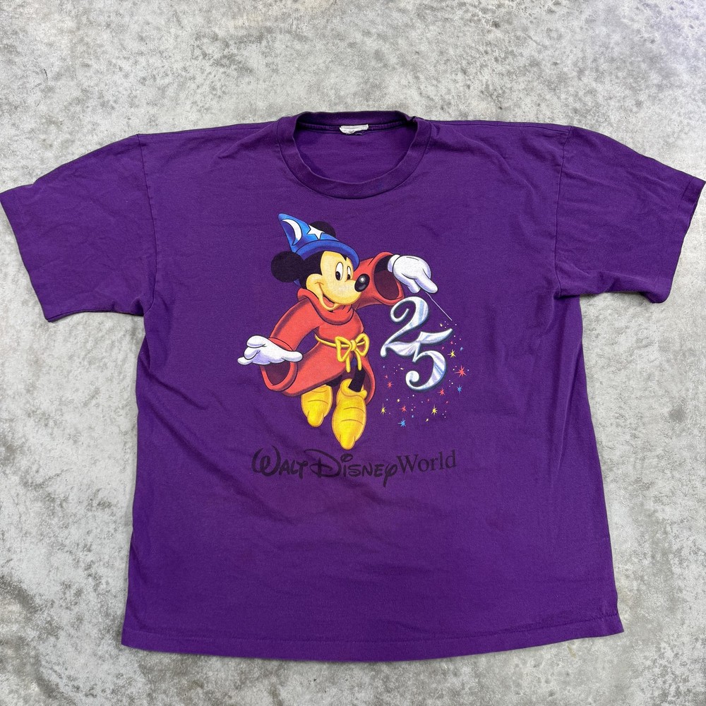 Vintage Walt Disney World Shirt Mens Large 25th Anniversary Mickey Mouse 90s