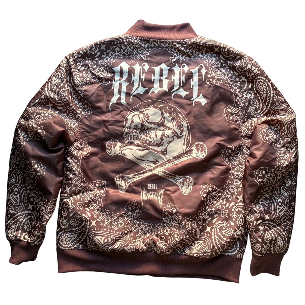 Rebel Vengeance Skull Bomber Jacket Men's M Streetwear Gothic