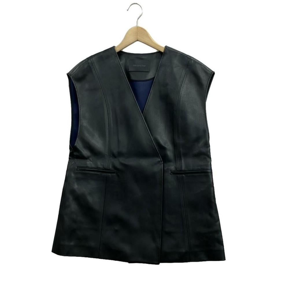 Elestrioff ELE STOLYOF Oversized Leather Vest for Men Size 38 with Distressed Details