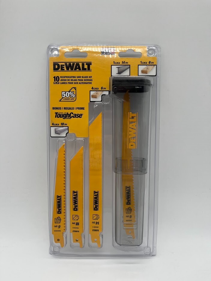 DEWALT Bi-Metal Reciprocating Saw Blade Set with Case (10-Piece)