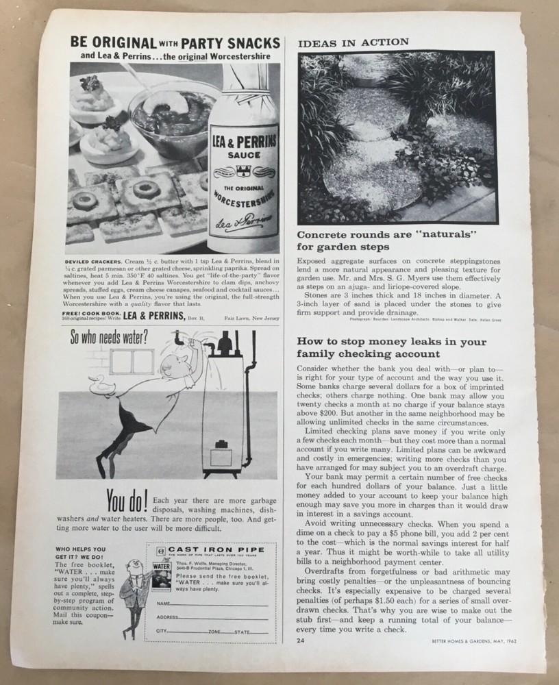 Lea & Perrin sauce print ad 1962 orig vintage 60s retro food art home decor