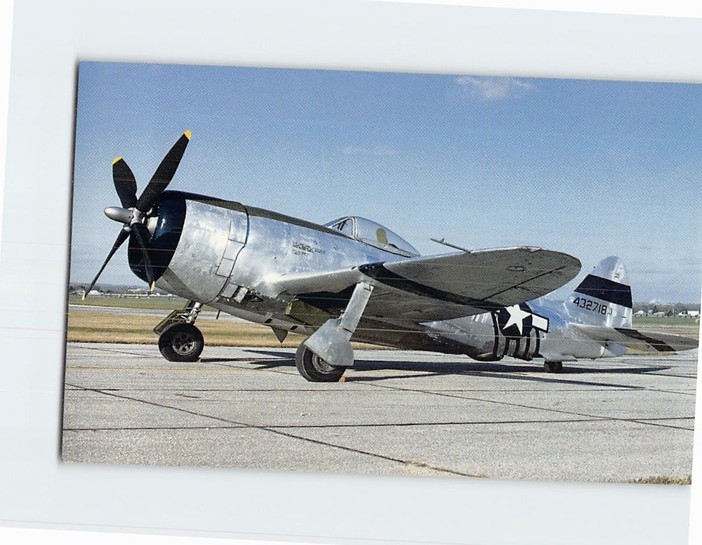 Postcard Republic P 47D Thunderbolt USAF Museum WPAFB Dayton Ohio USA