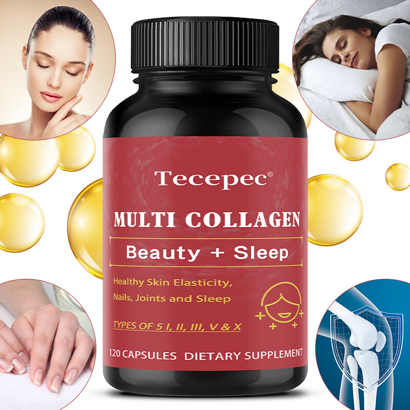 Collagen Supplement for Hair, Skin and Nails, Beauty + Sleep Capsules