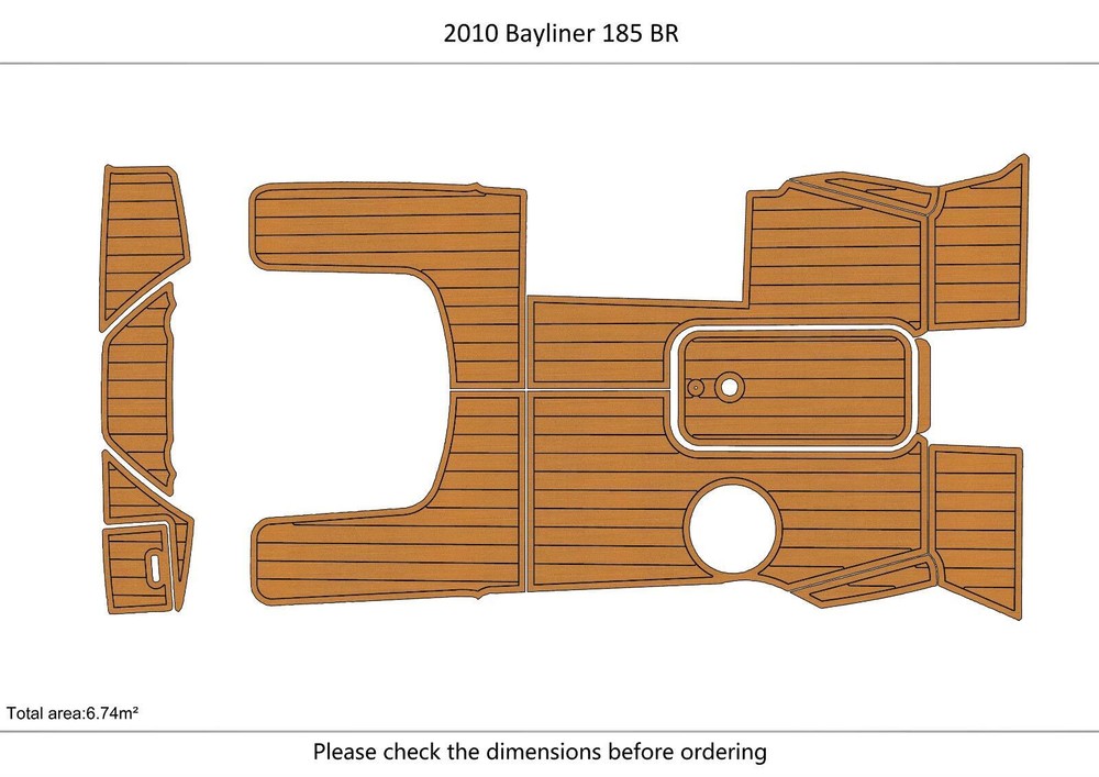 2010 Bayliner 185 BR Cockpit Swim platform Boat EVA Pads Teak Faux Flooring Mat