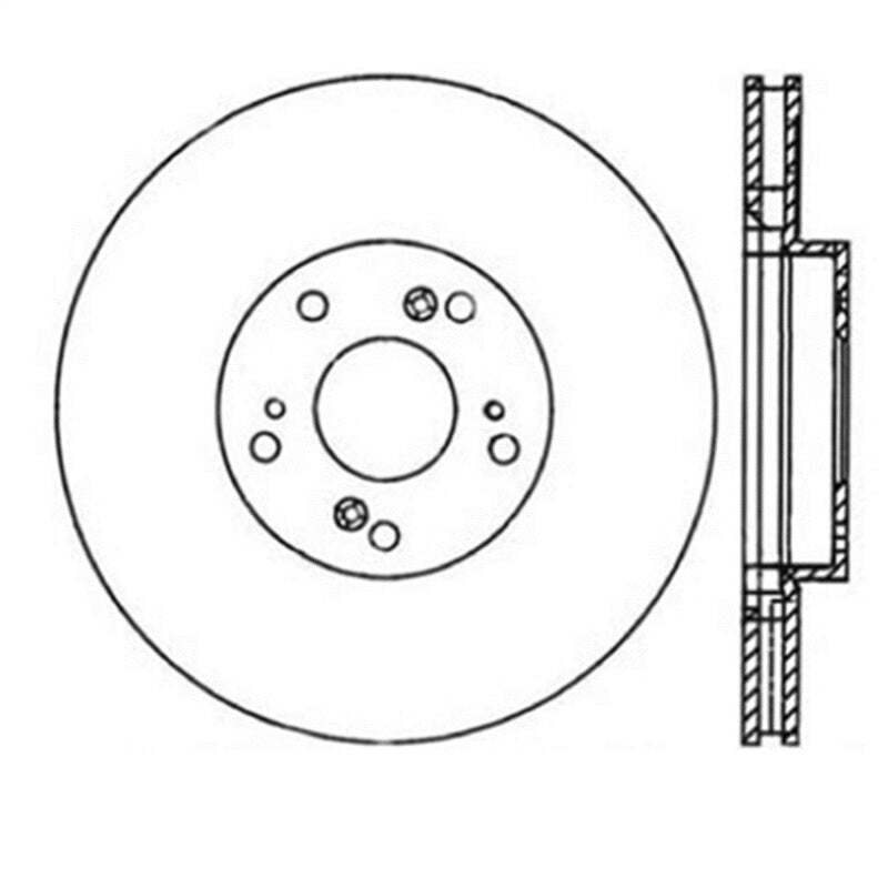 StopTech Power Slot Slotted Fits 06-08 Honda Civic Si Front Right Rotor
