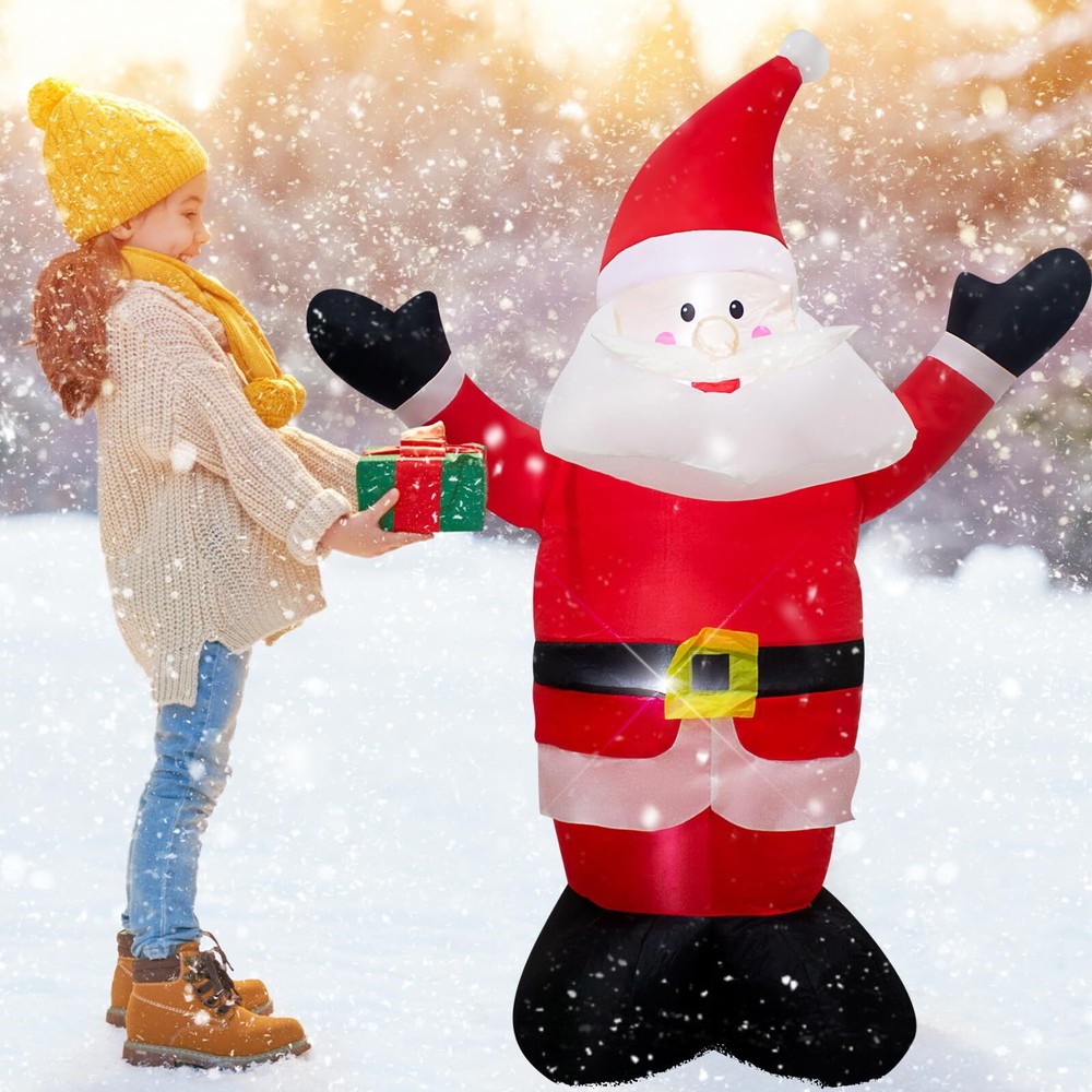 4 Foot Christmas Inflatable Santa Claus Decoration with LED Lights，Christmas ...