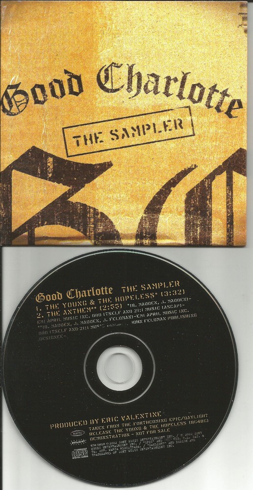 GOOD CHARLOTTE The Sampler RARE 2 TRK PROMO DJ CD single 2002 Limited edition