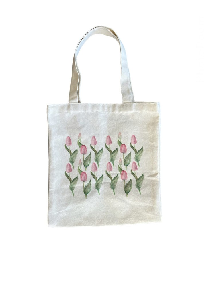 Ecofriendly 100% Cotton Canvas Grocery Tote Bag (Tulip)
