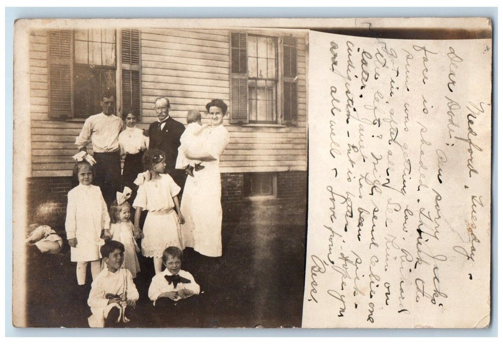 c1910's Family Medford Pennsylvania PA Posted Antique RPPC Photo Postcard
