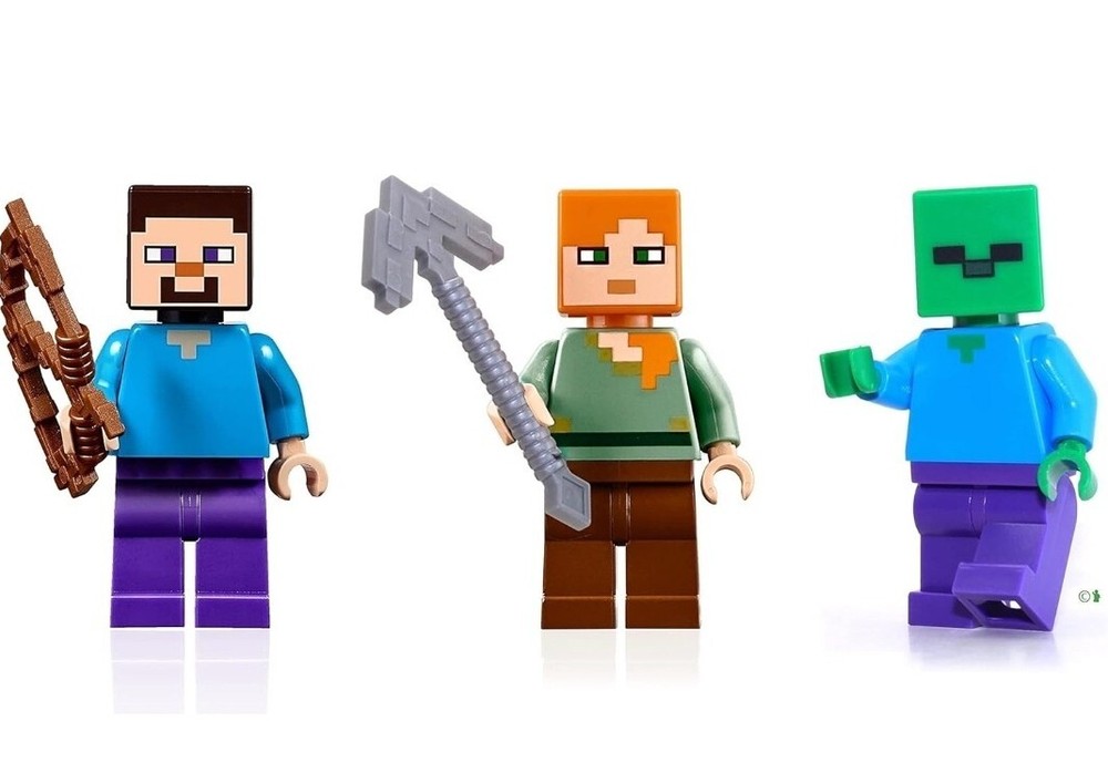 LEGO Minecraft Minifigure Lot of 8 with Accessories Arrow Sword Pickaxe New