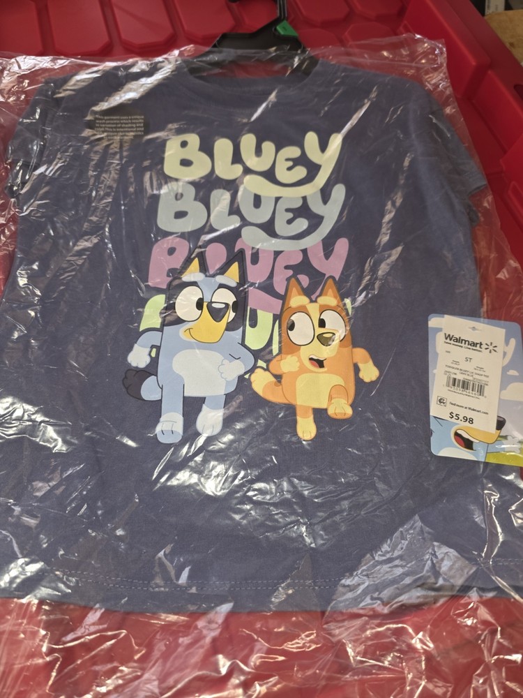 Childrens Bluey T-shirt Short Sleeve Crew Neck Size 5T