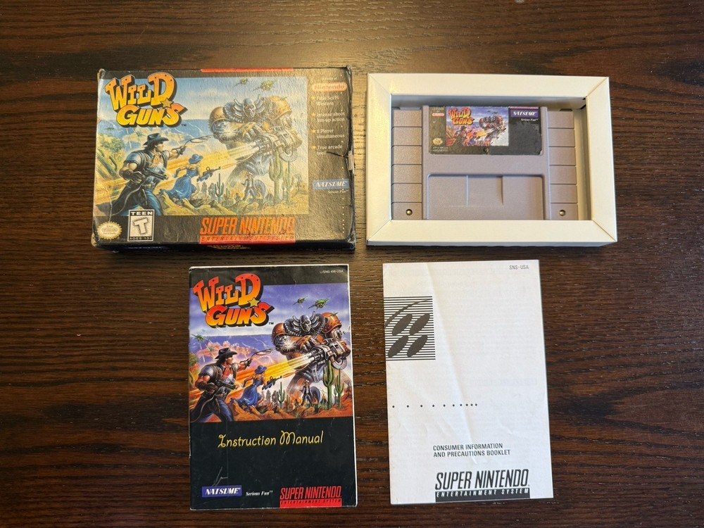 Wild Guns (SNES) Super Nintendo CIB 100% Complete Box Natsume 1995 RARE