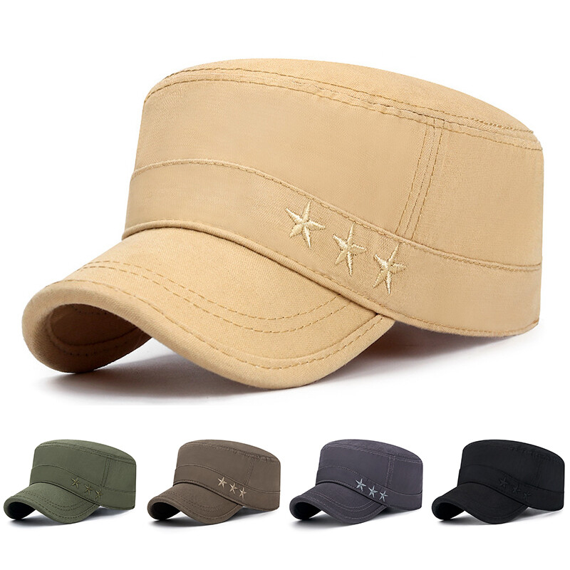 ❀Men Women Flat Top Military Cadet Sun Outdoor Travel Sports Golf Cap Hat Berets