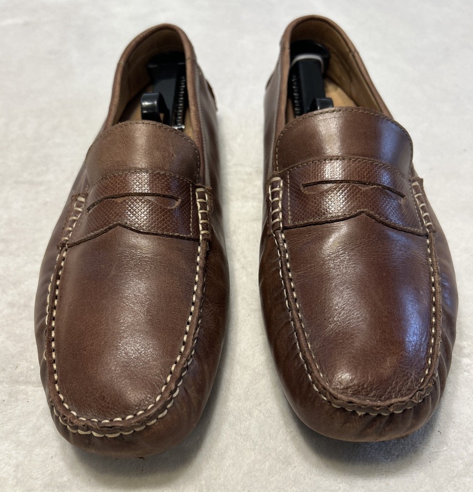 GH Bass Shoes Men’s Size 12 M Brown Loafers Slip On Leather Moccasins Driving