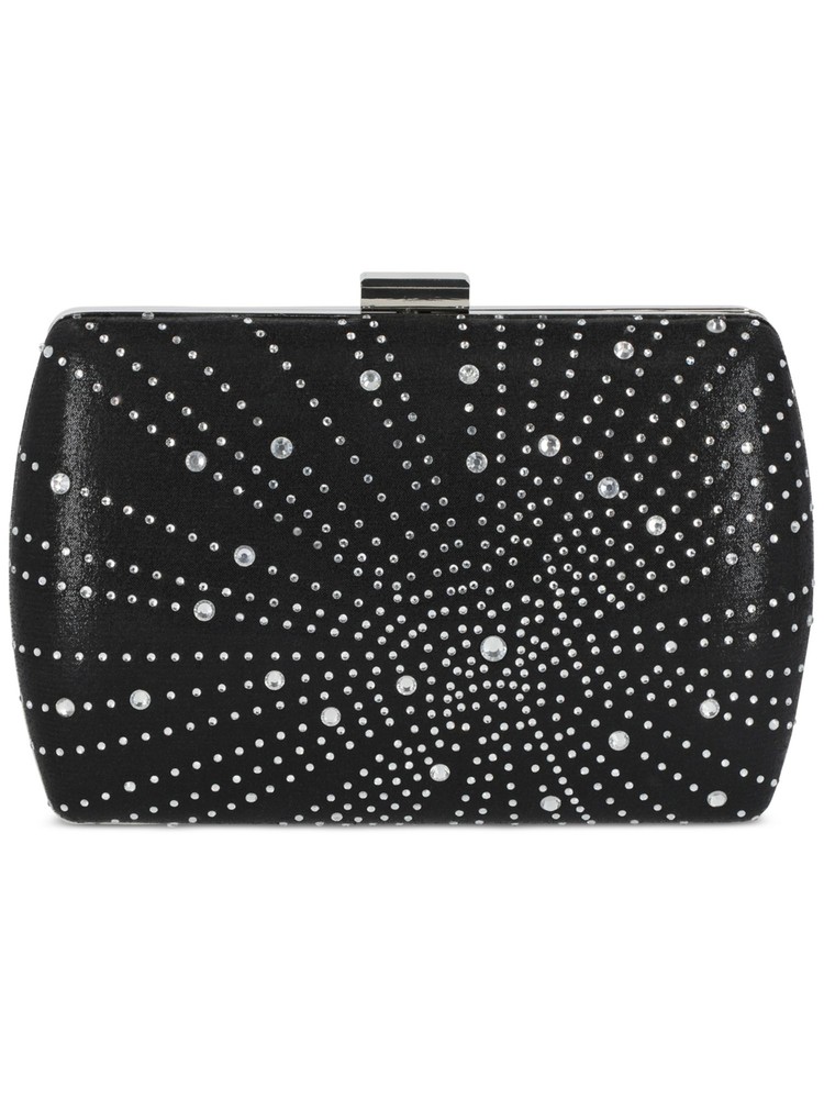 INC Women's Black Rhinestone Patterned Chain Strap Clutch Handbag Purse