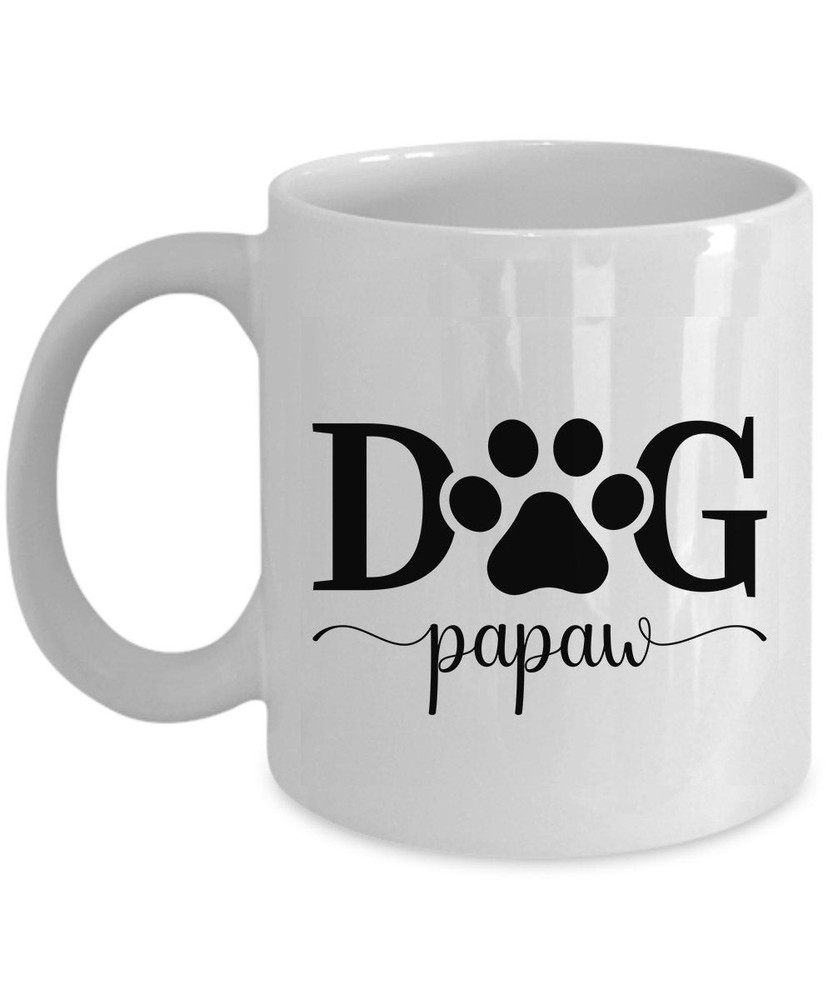 Funny Dog Paw Vintage Coffee Mug Cute Papaw Cup Holiday Gift for Mom