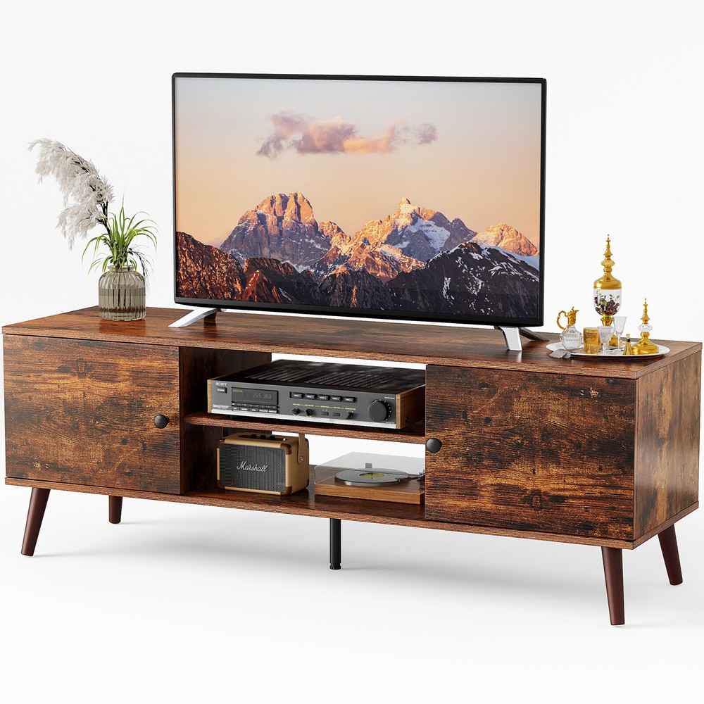 60-inch TV media console with adjustable shelves for living room or bedroom-image