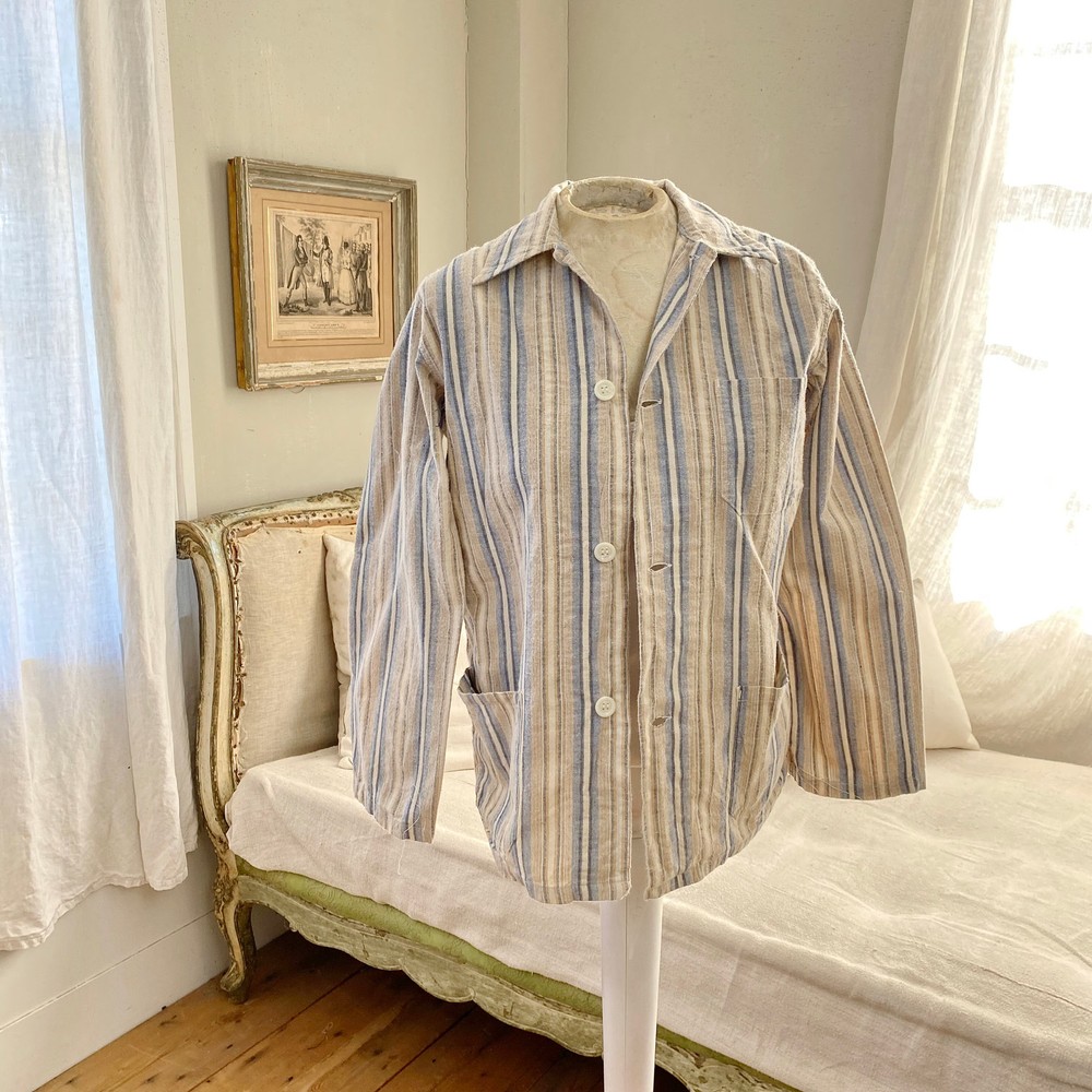 Top Vintage Pajamas French PJ's flannel soft woman's medium Brushed cotton clot