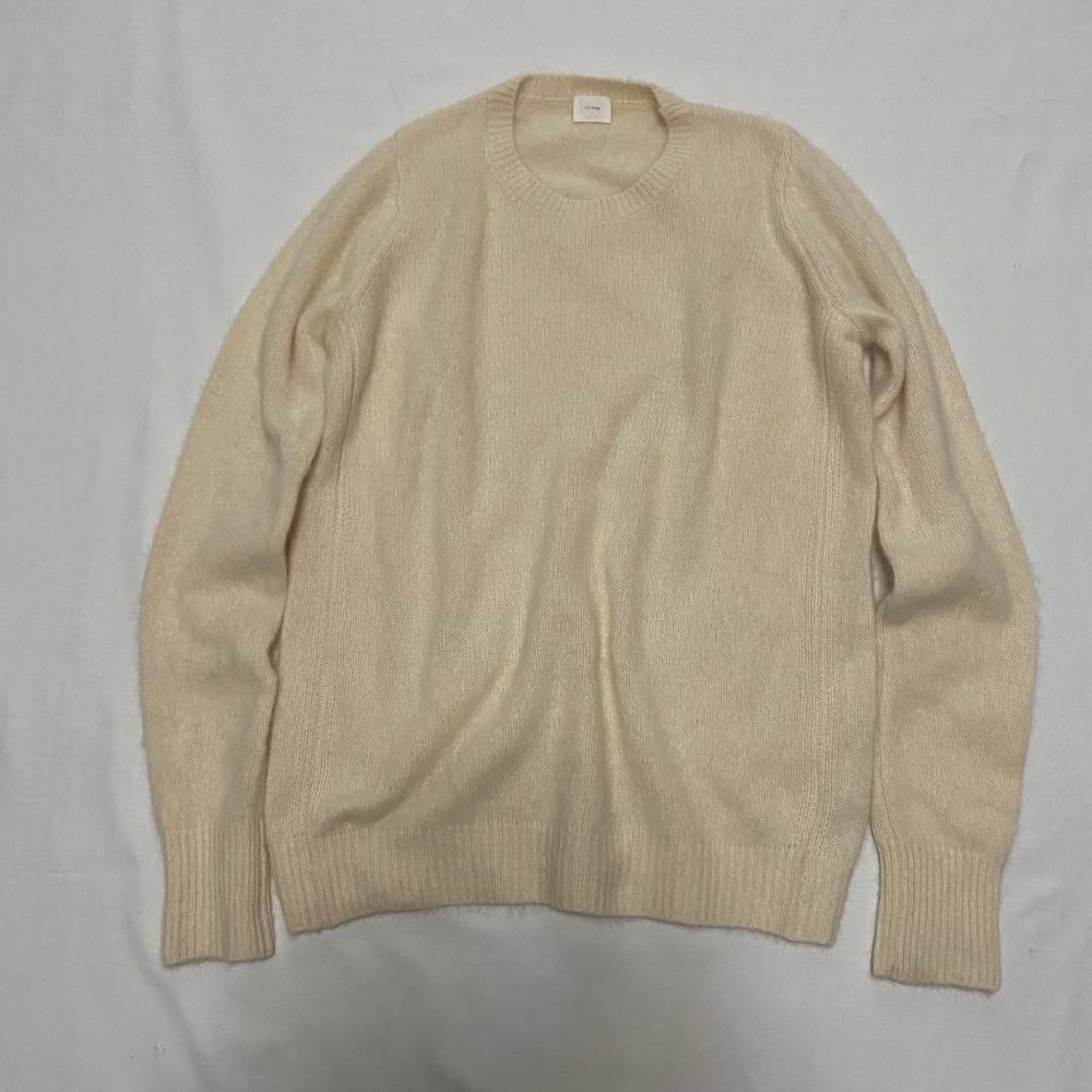 C.T. Plage Knit Sweater Off-White Size 38 100% Wool