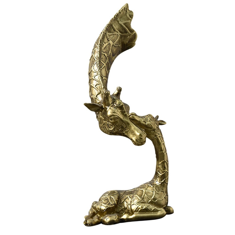 Figurines Animal Giraffe Resin Carved Medium Modern Gold Free Stand Home Decor