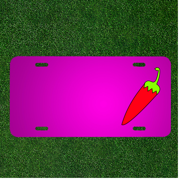Custom Chili Pepper Food-Themed Car License Plate with Personalized Names