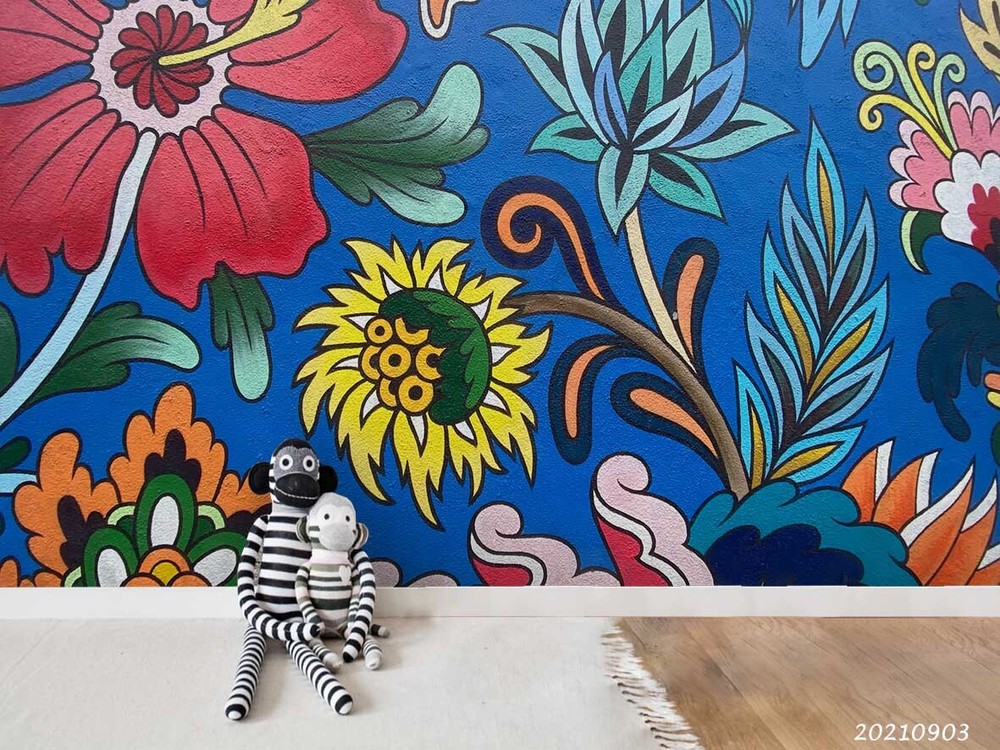 3D Colorful Floral Graffiti Wall Murals Wallpaper Murals Wall Sticker