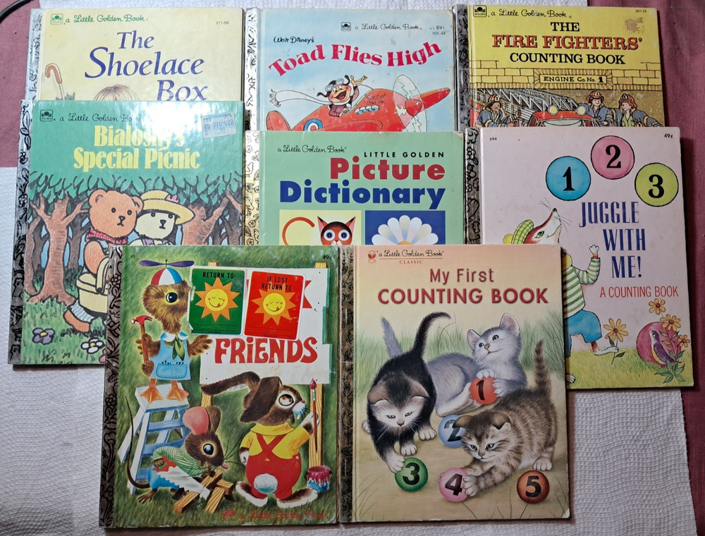 Little Golden Book lot of 8 Picture Dictionary Counting Fire Fighter Bialosky