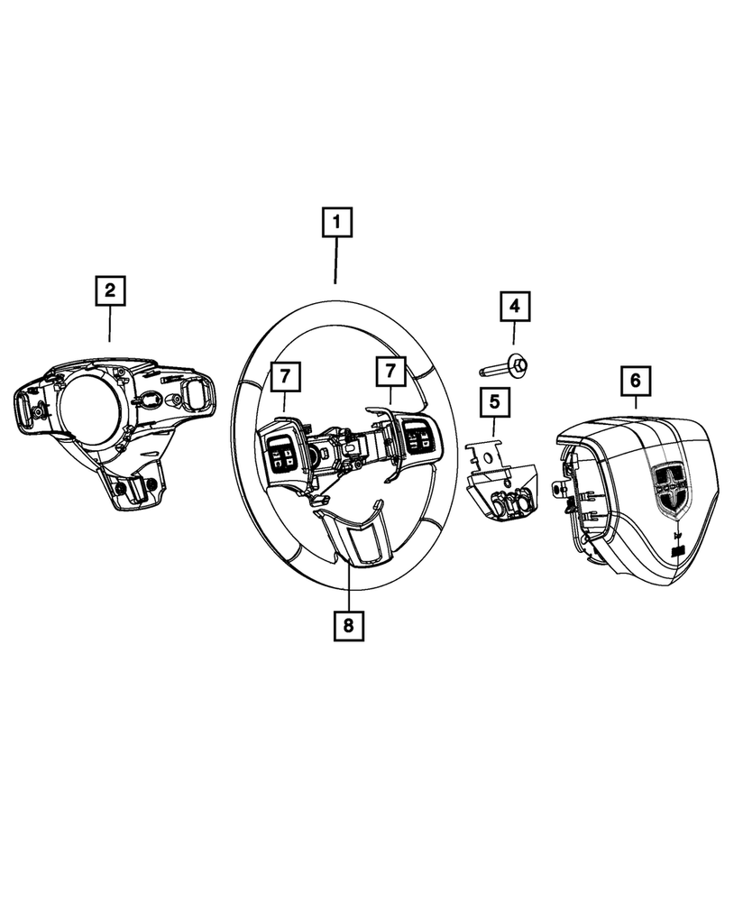 Genuine Mopar Steering Wheel 1NY061K7AA