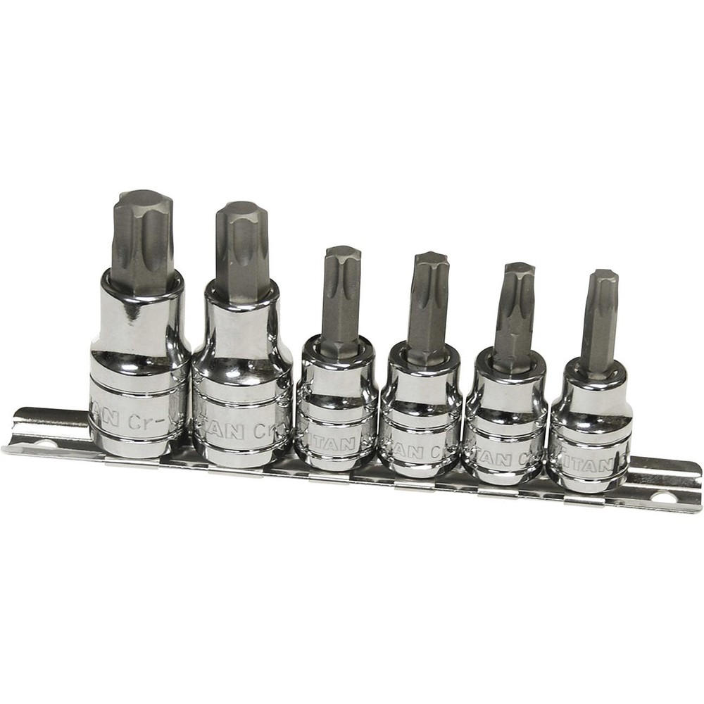 6-Piece Titan Torx Bit Socket Set 16116 for Secure Fastening