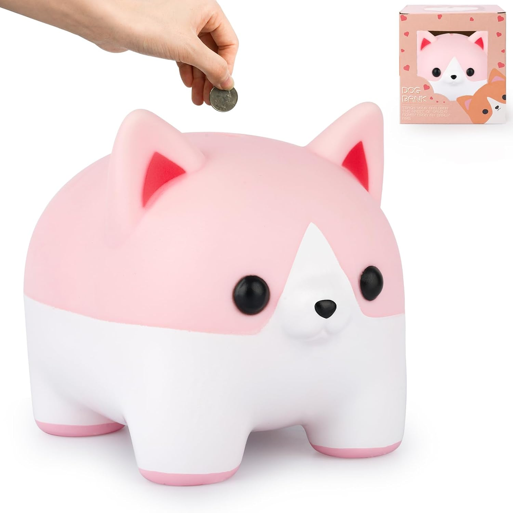 Piggy Bank for Kids, Dog Piggy Bank, Corgi Piggy Bank for Girls Money Saving Box