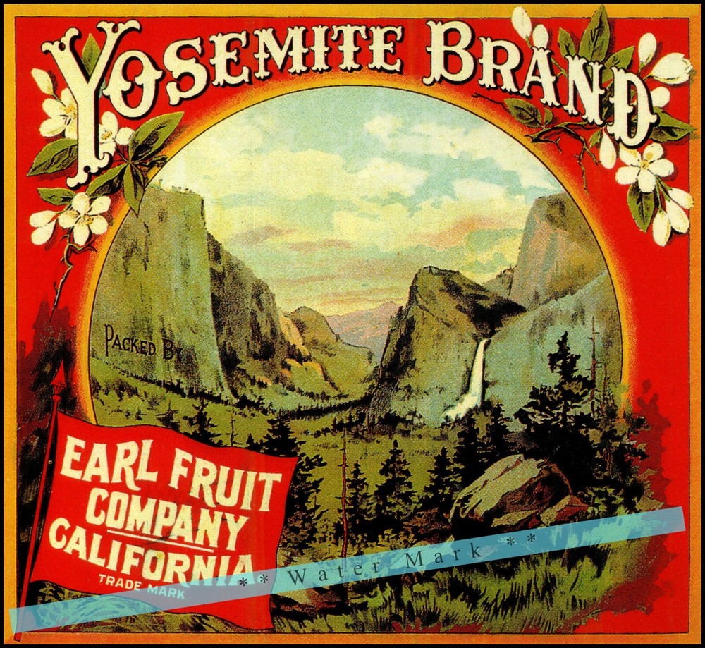 Vintage Yosemite National Park Retro Poster for Home Bar Decor  