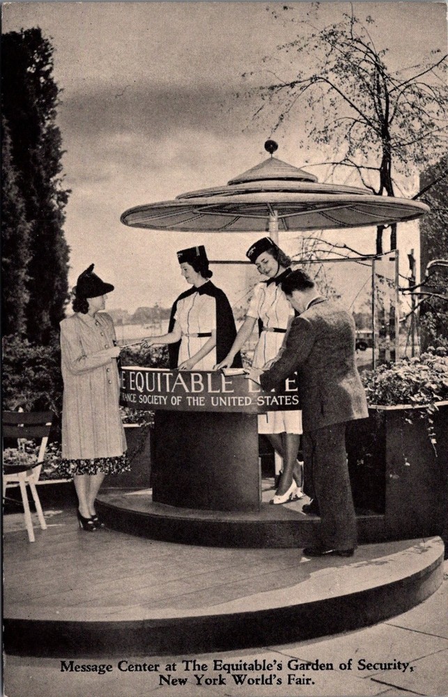 1939-40 NY World's Fair Equitable Life Message Center Postcard Unposted