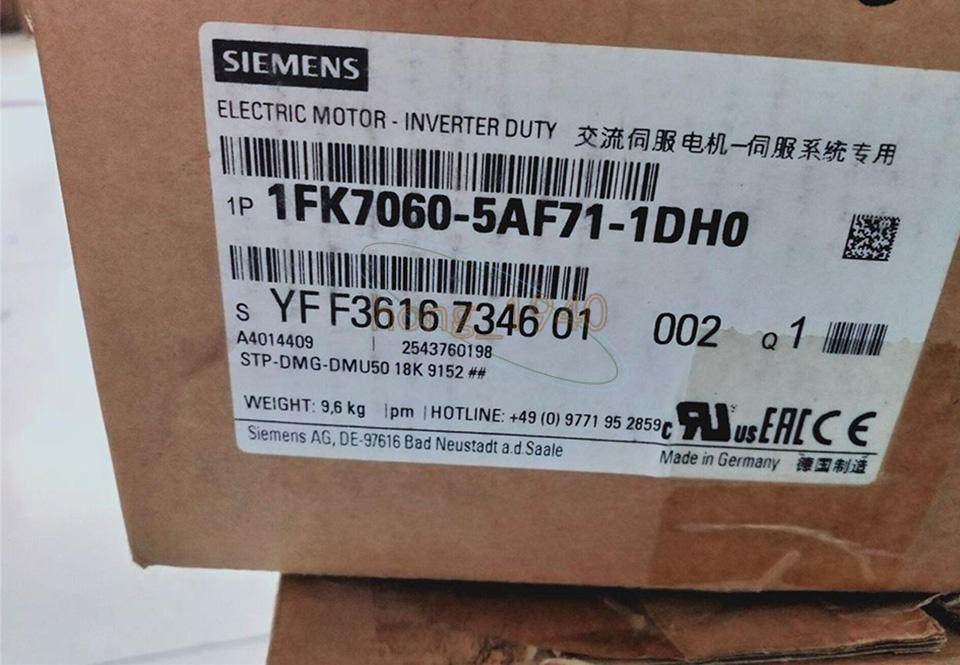 One New Siemens Servo Motor 1Fk7060-5Af71-1Dh0