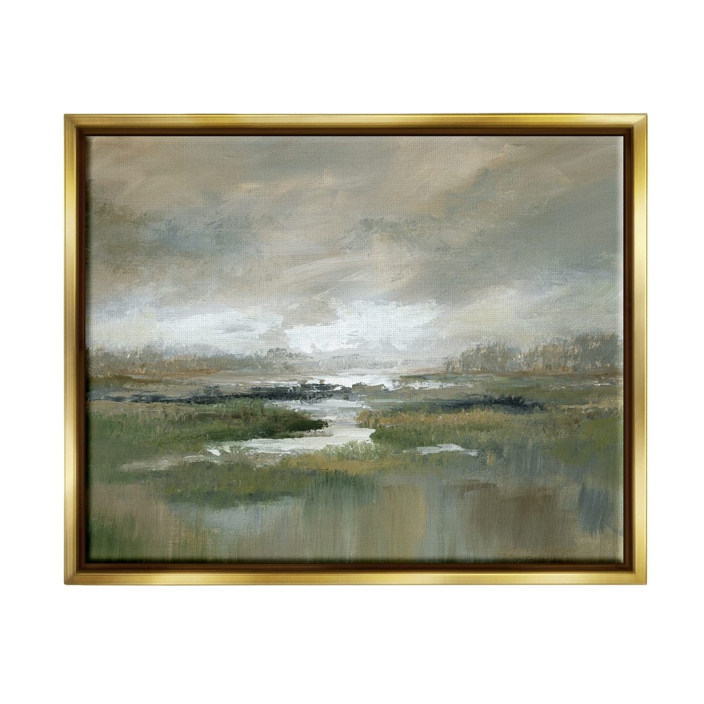 Rural Stream Nature Landscape Framed Floater Canvas Art by Nan