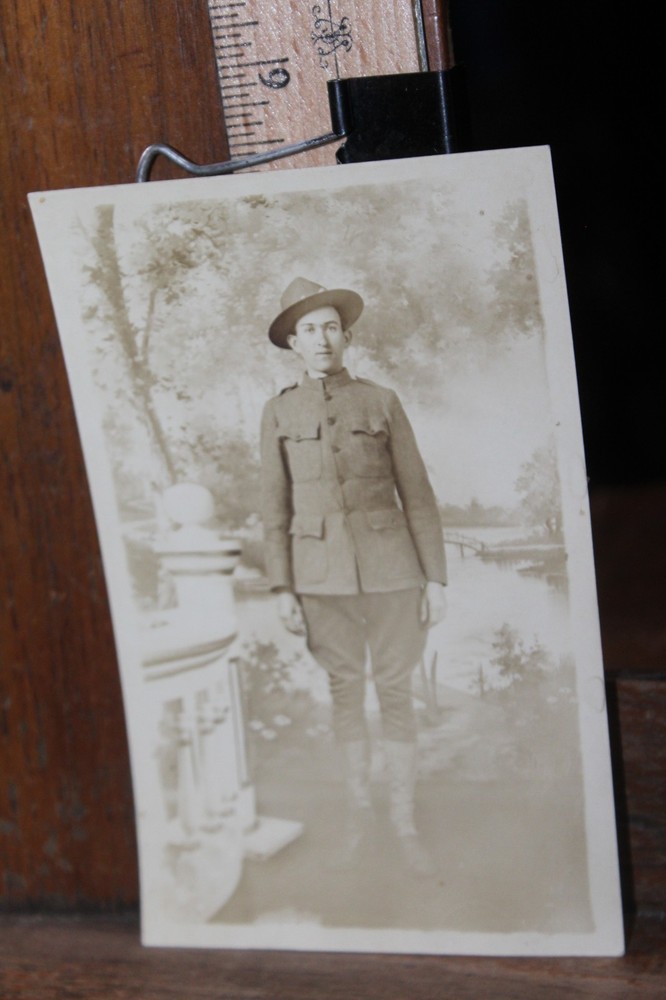 Antique Real Photo Postcard US Army Soldier WWI 1918 Earl Smith Ohio