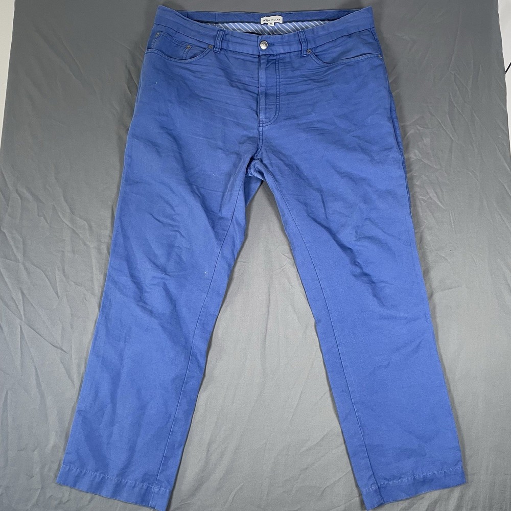 Peter Millar Chino Pants Men's Size 36 Preppy Blue Designer Golf Business Linen